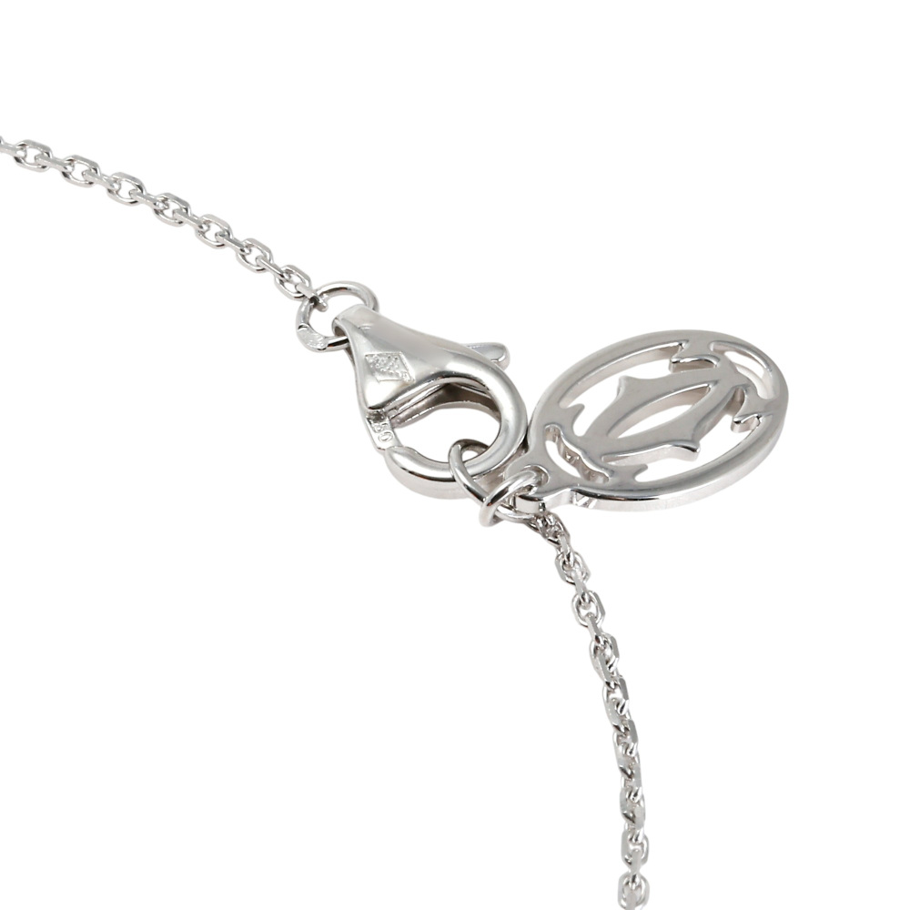 Cartier C Heart Pave Necklace 18K White Gold Diamond