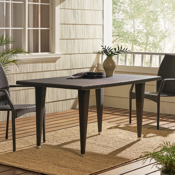 Contemporary Dining Table for 8 People,Rectangular Iron PatioTable