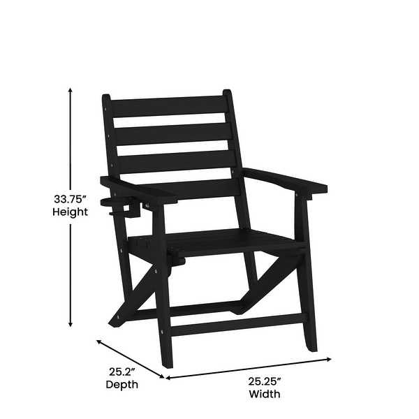 Commercial All Weather Adirondack Table and 4 Chairs with Cupholders