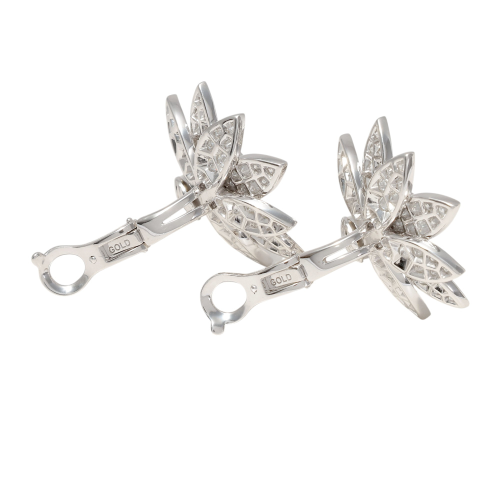 Van Cleef & Arpels Lotus Earrings 18K White Gold VCARO96C00