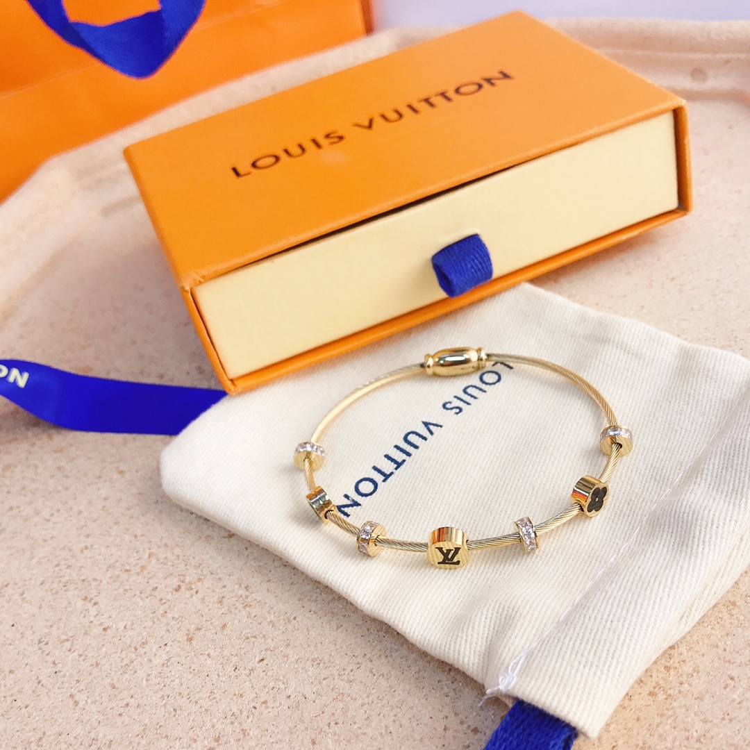 Louis Vuitton Lv Monogram Bracelet Gold
