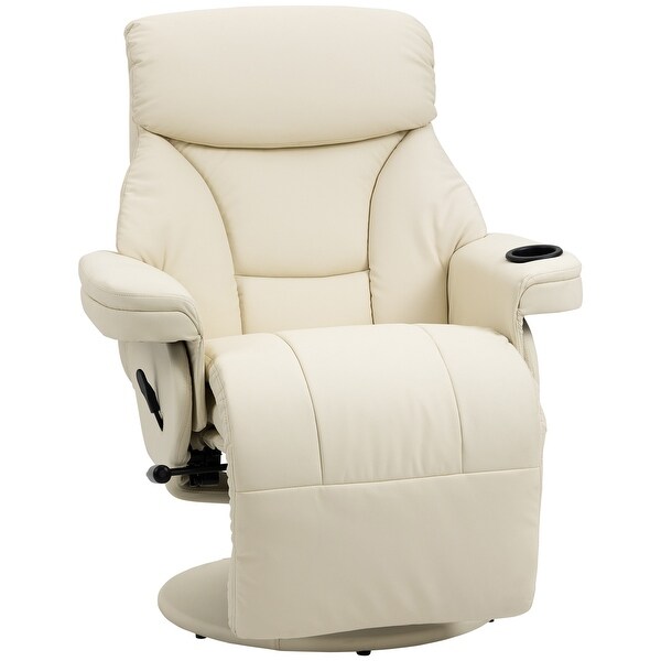 Considerate Design 360�� Swivel Manual Recliner with Cup Holder,Modern Lounge Armchair with Side Pocket