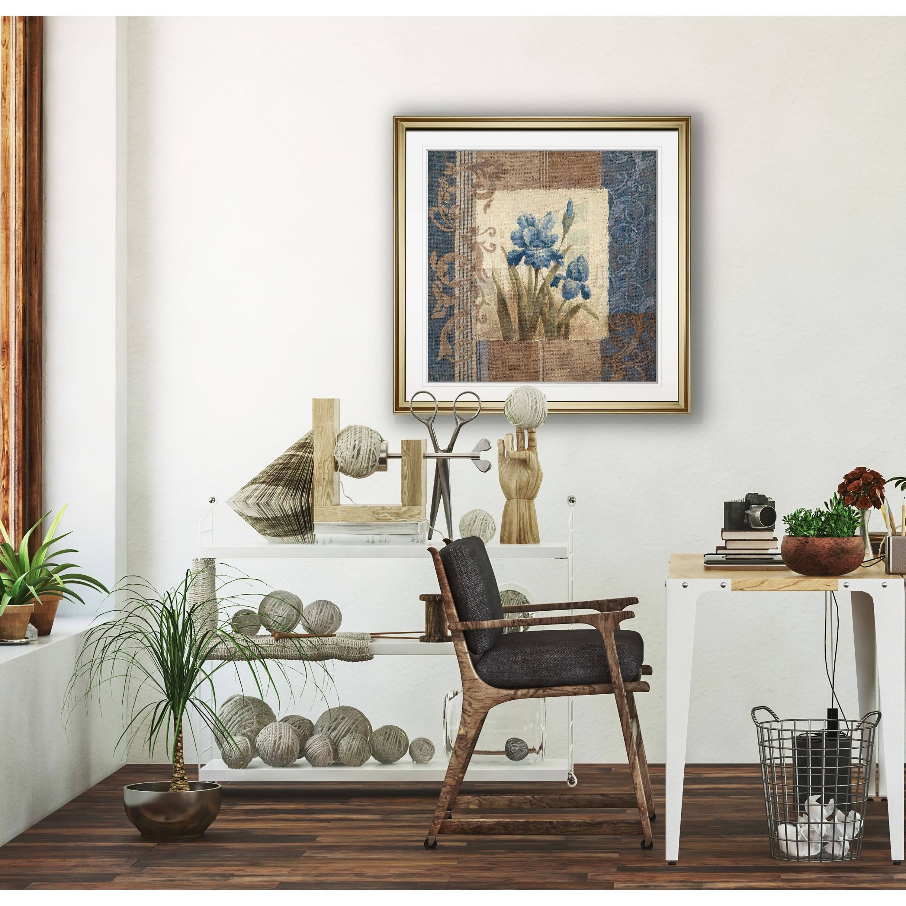 Blue Iris Scroll -Framed Giclee Print - 38x38