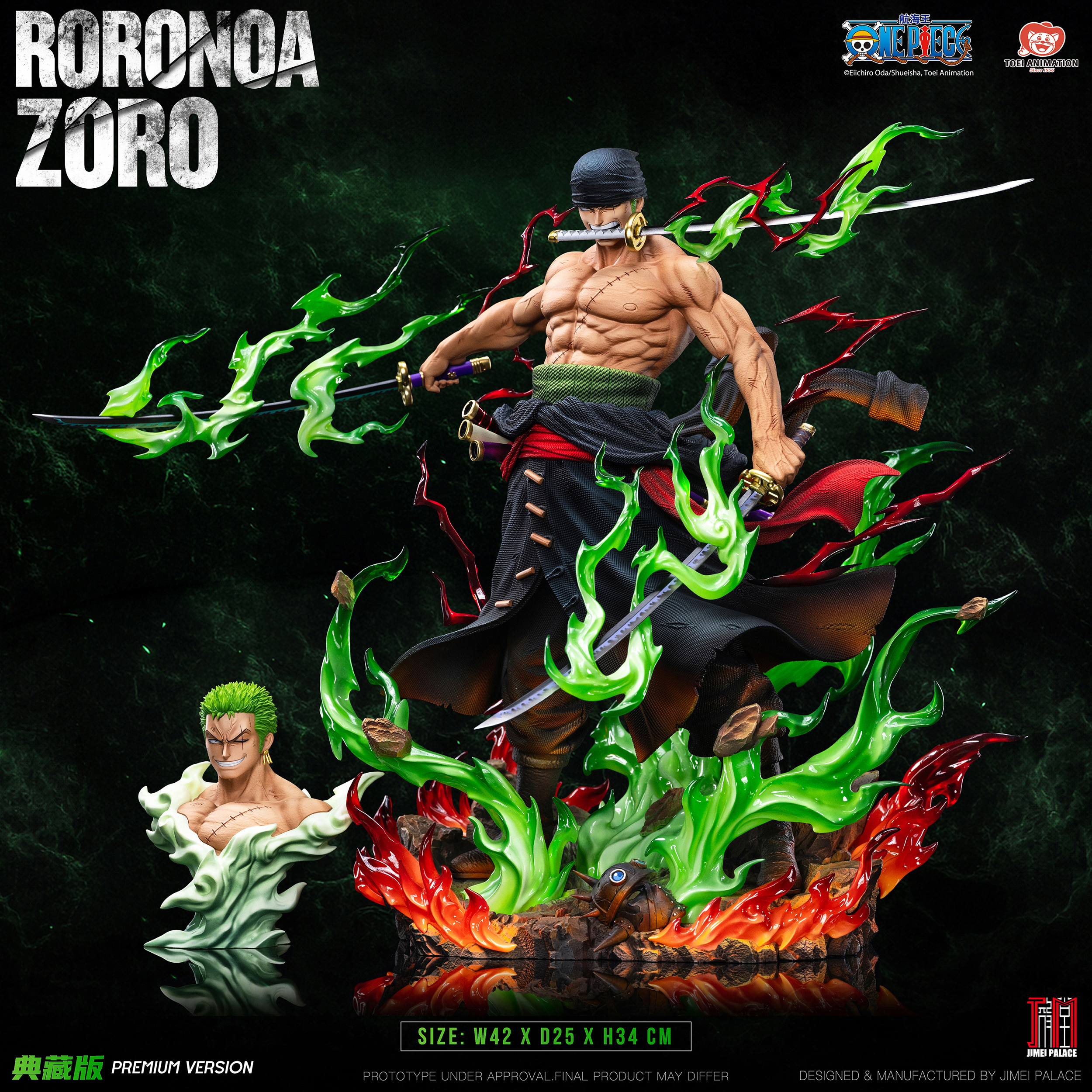 Officially Licensed 《ONE PIECE》Legendary Straw Hat Crew Series RORONOA ZORO 1/6 Collectible Statue