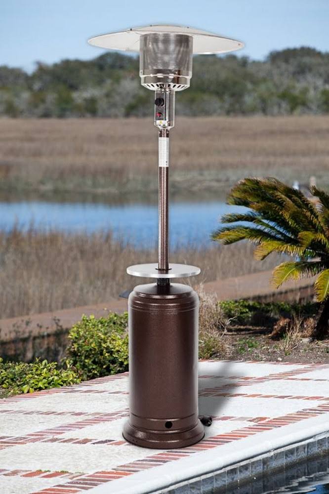 Fire Sense Standard Series Patio Heater with Adjustable Table, Bronze