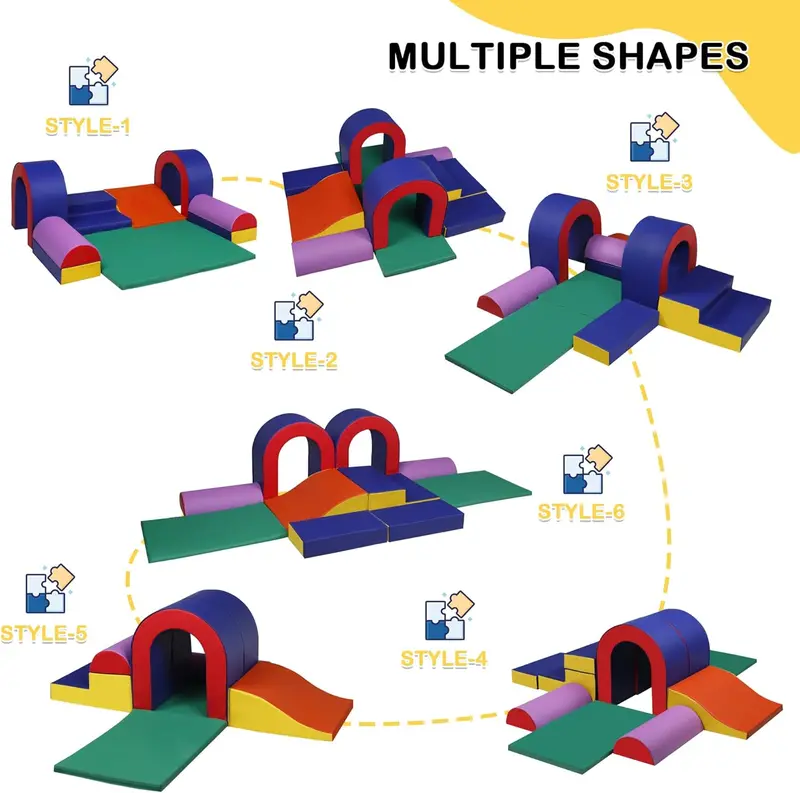 TODEFULL 10-Piece Soft Foam Climbing Blocks Set – Safe, Lightweight Toddler & Preschool Activity Toys