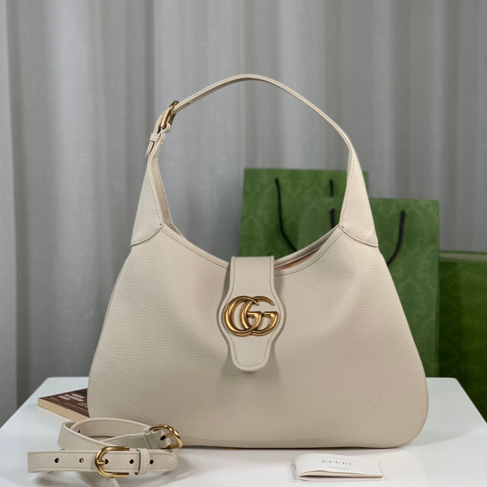 Gucci Cosmogonie Crescent Shoulder Bag Black Leather 39cm