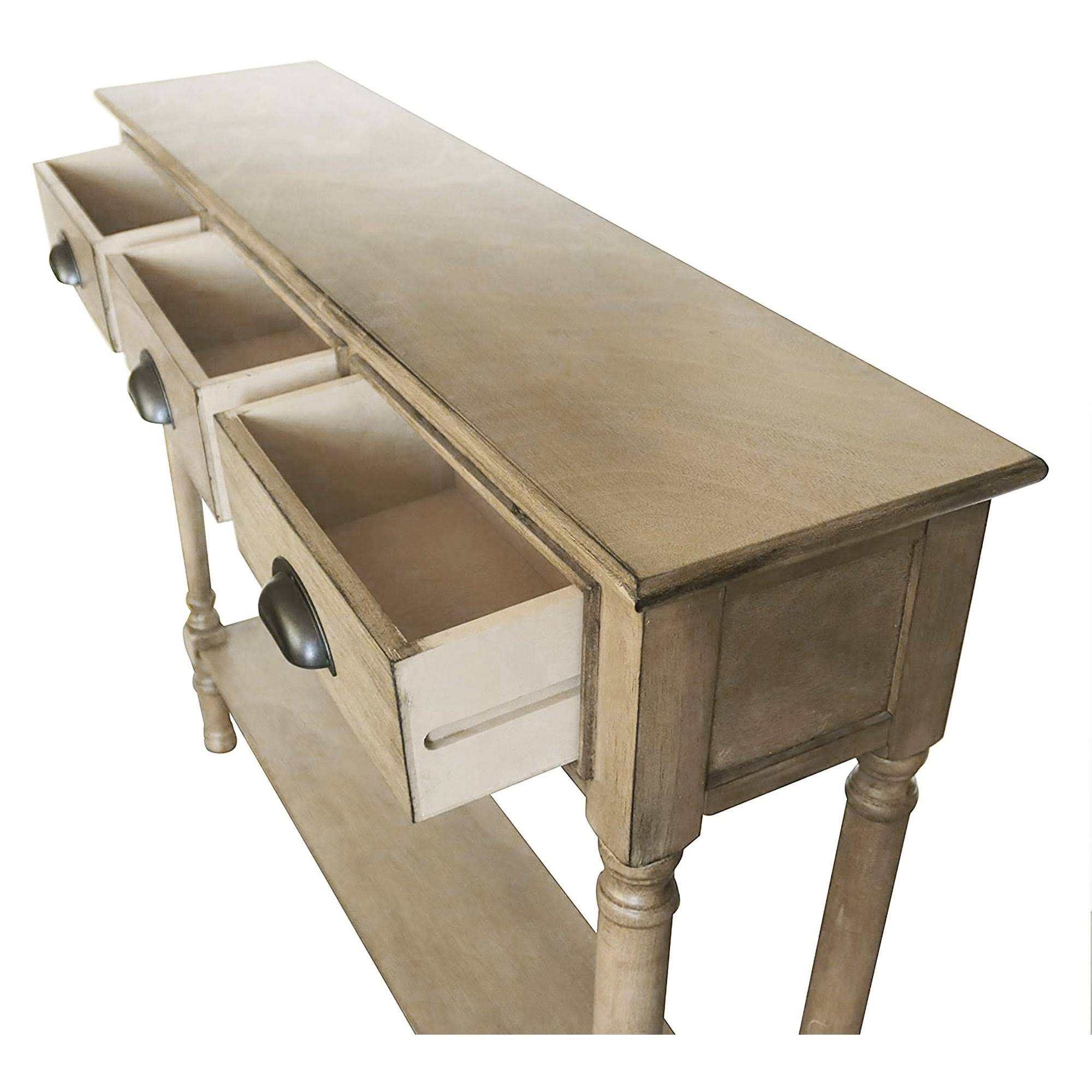 Burlington 3-Drawer Wood Console Table, 39.5x22 Wide - Sahara