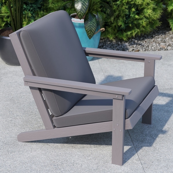 AllWeather Poly Resin Adirondack Style Chair and Cushions