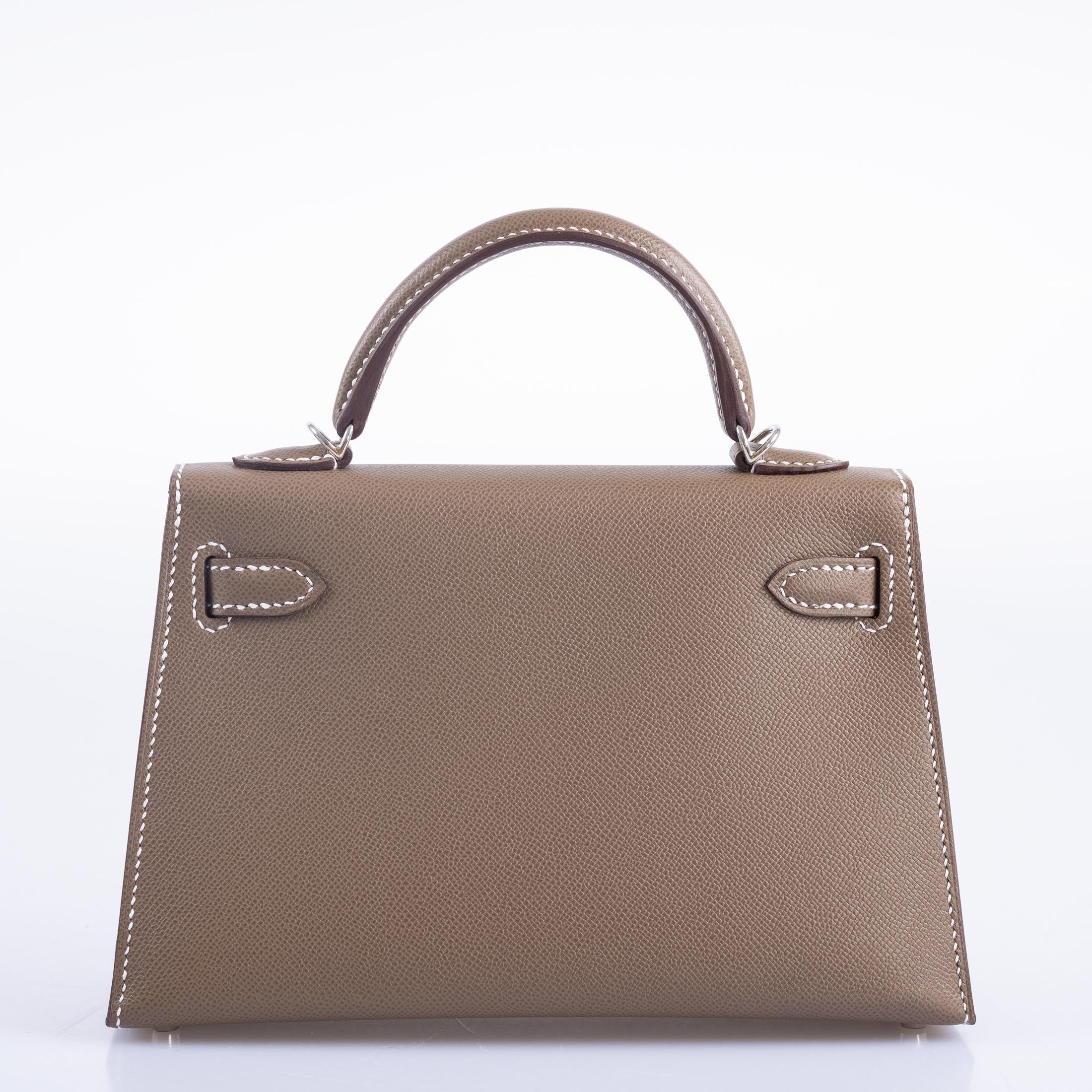 Hermès Mini Kelly 20 Etoupe Epsom Palladium Hardware