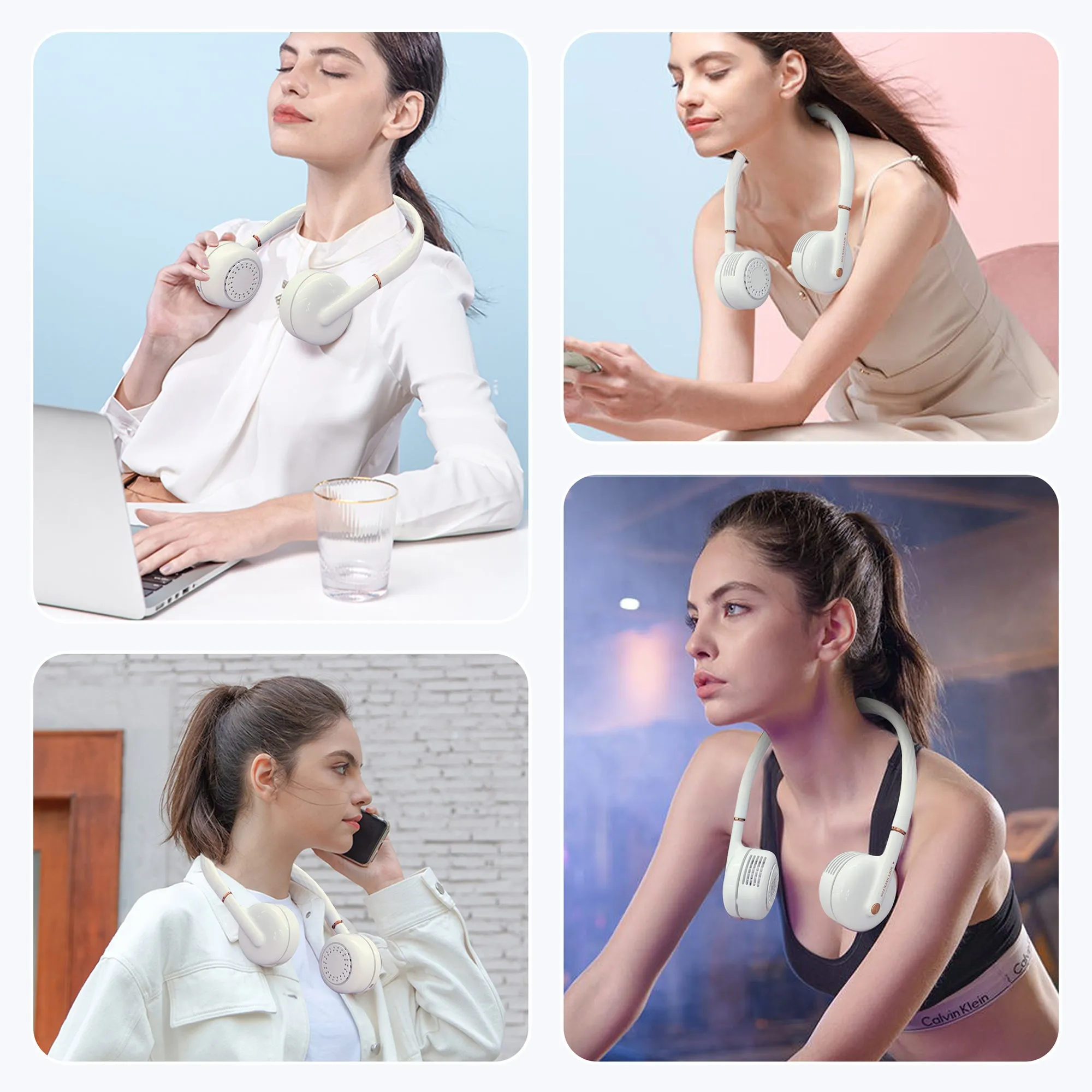 Bladeless Wearable Hands Neck Fan with 3 Speeds - F121