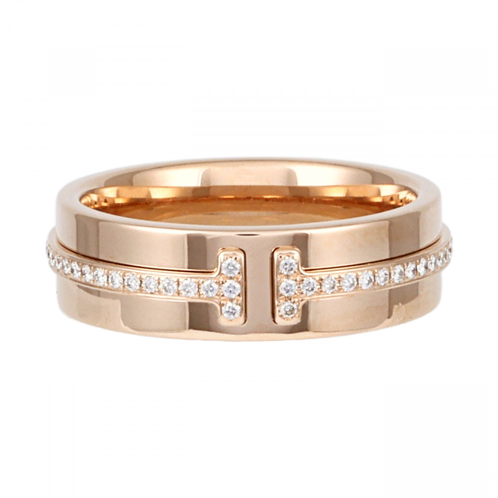 Tiffany & Co. Tiffany T Narrow Ring 18K Rose Gold Diamond 60151402