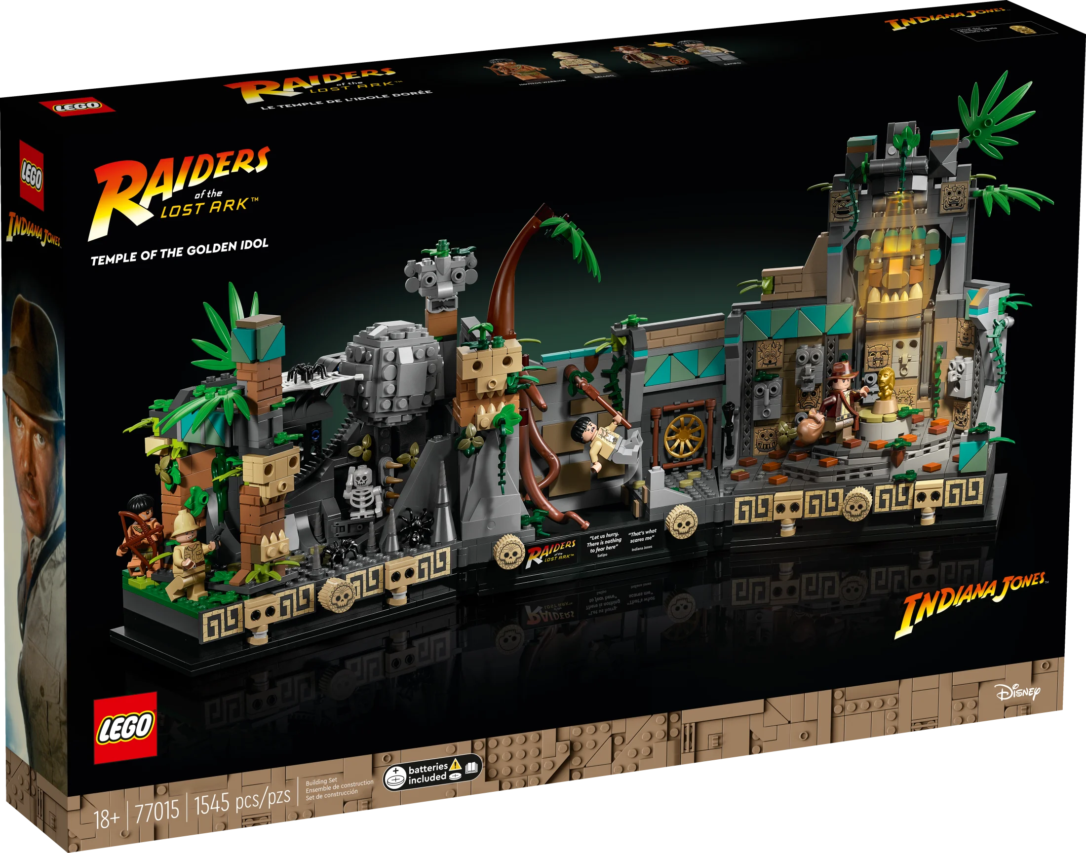 LEGO Indiana Jones Temple of the Golden Idol 77015 Building Project for Adults, Iconic Raiders of the Lost Ark Movie Scene, includes 4 minifigures: Indiana Jones, Satipo, Belloq and a Hovitos Warrior