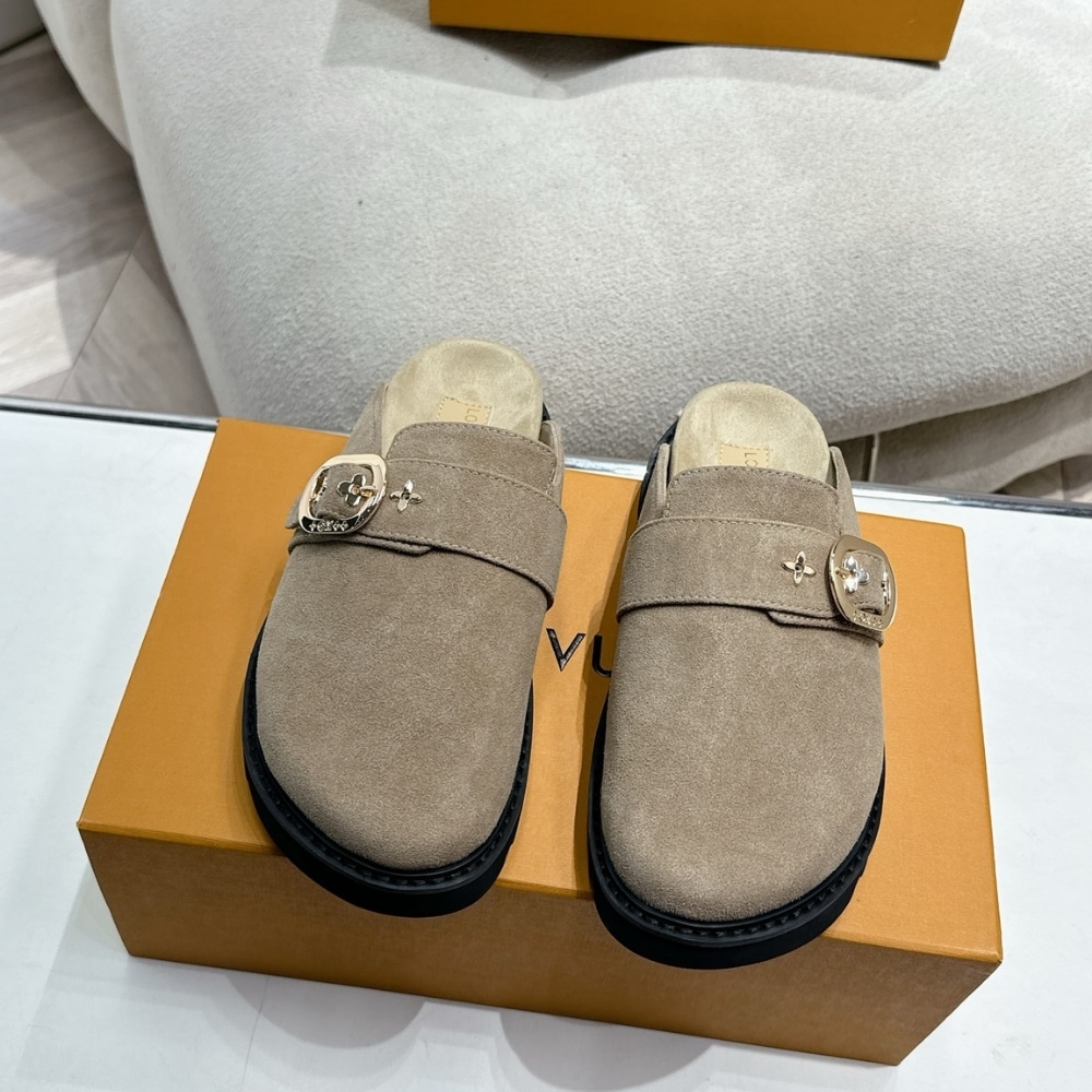 Louis Vuitton Cosy Flat Comfort Clog Grey