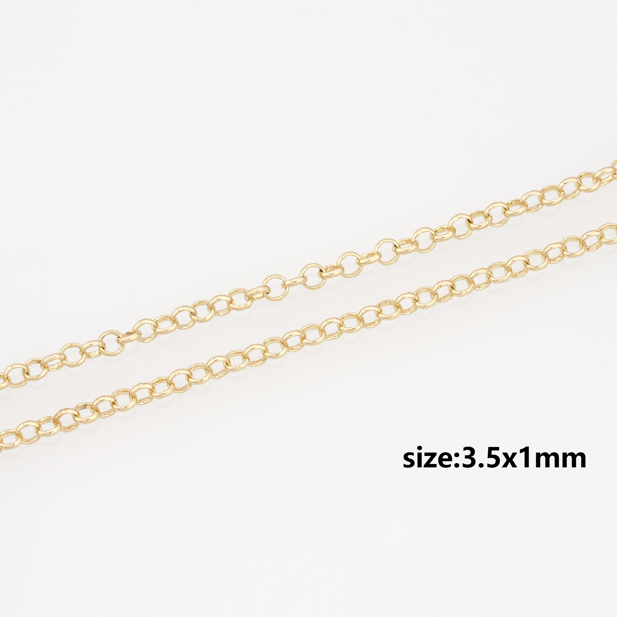 18K Gold Filled Round Chain Necklace,Minimalist Link Chain,Gold Rolo Chain Necklace for Women DIY Jewelry Making Supply