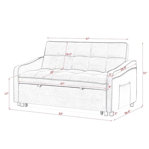 Loveseats Sofa Bed with Pullout Bed