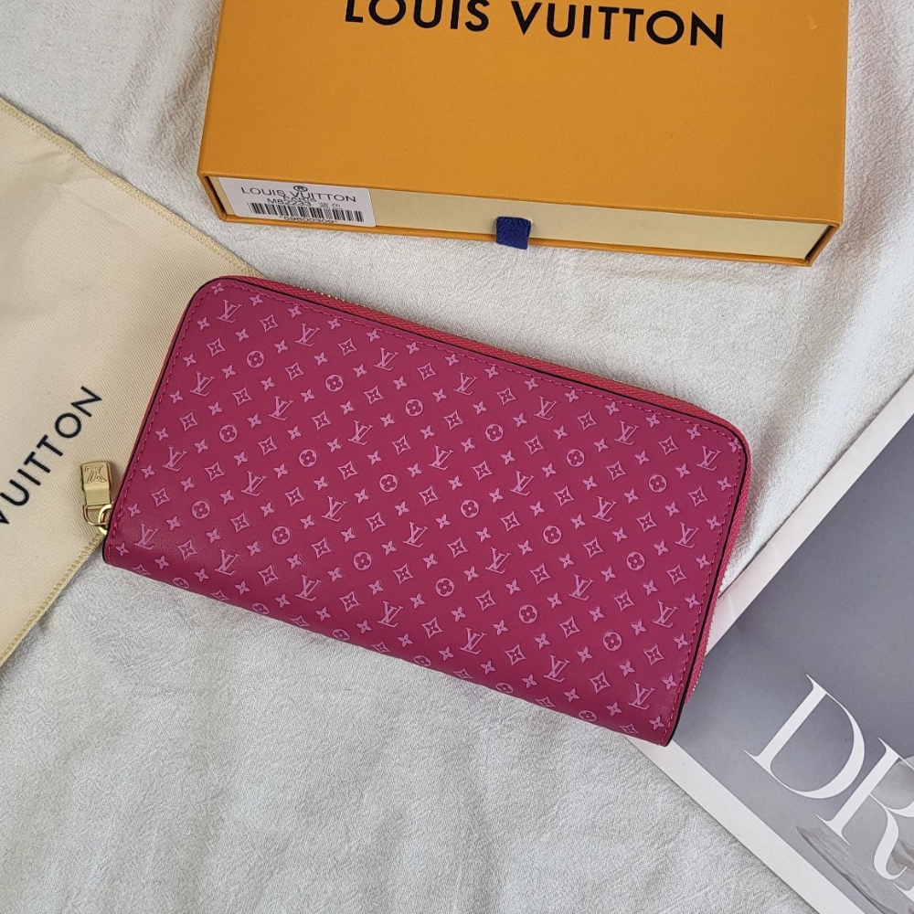 Louis Vuitton Zippy Round Long Wallet Nanogram Pink 7.7 Inches M82233