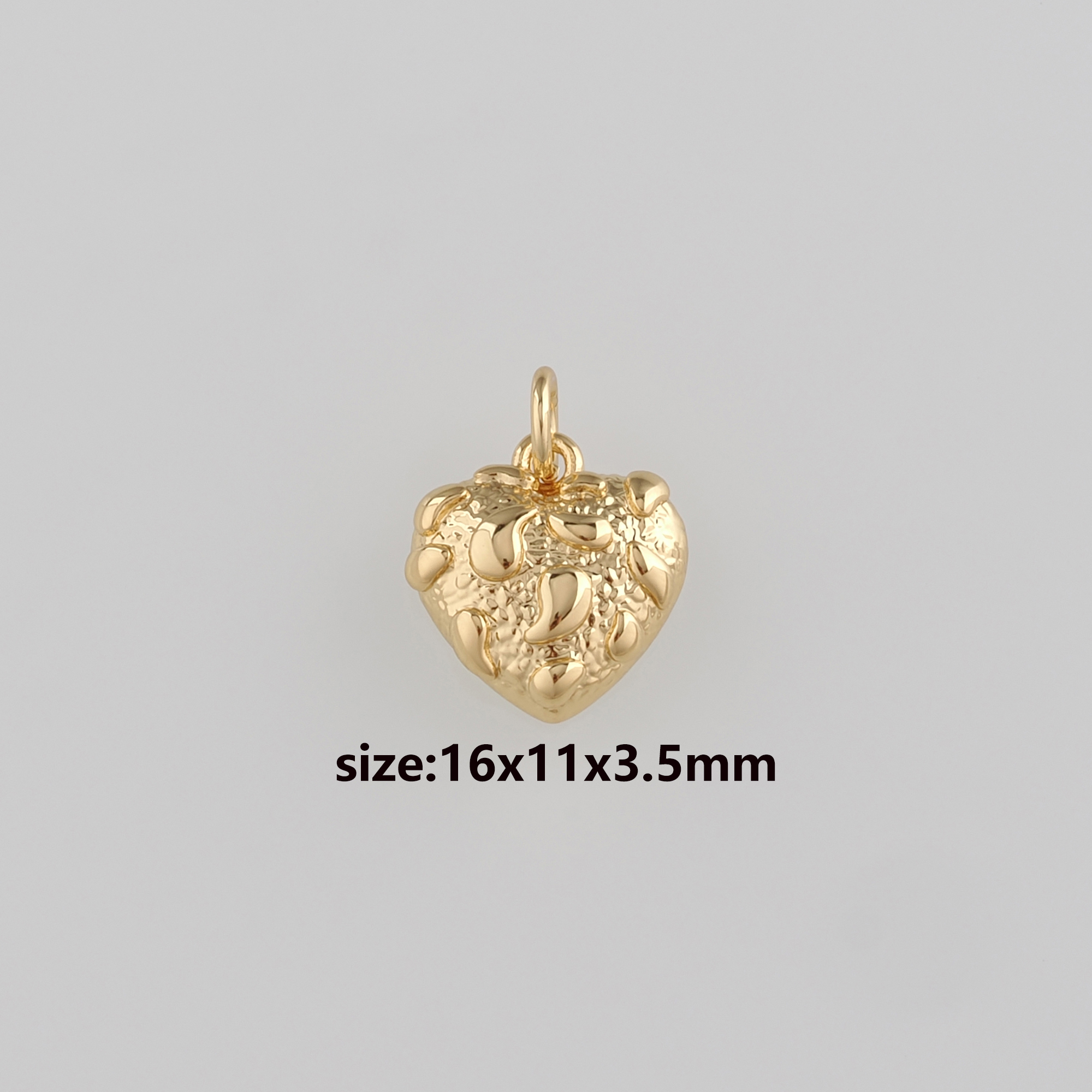 18K Gold Filled Heart Pendant,Dainty Heart Charm Earrings Necklace for DIY Jewelry Making Supply