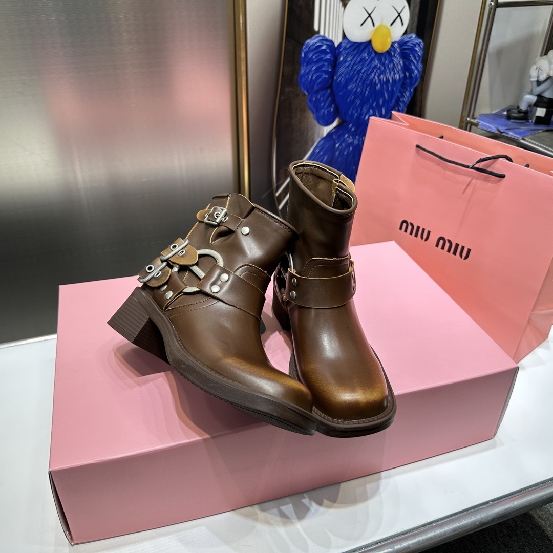 Miumiu Coarse heeled boots Martin boots - cnluxepick