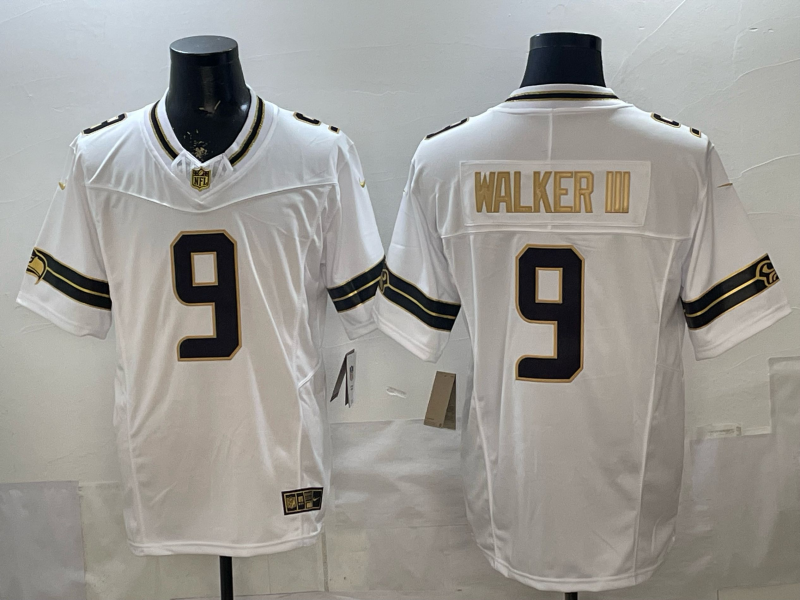 Men's Seattle Seahawks Kenneth Walker III #9 White Player Game Jersey
