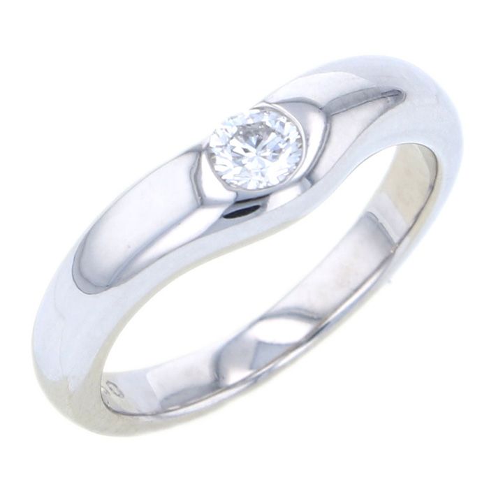Tiffany & Co. Elsa Peretti Curved Band Ring Platinum Diamond