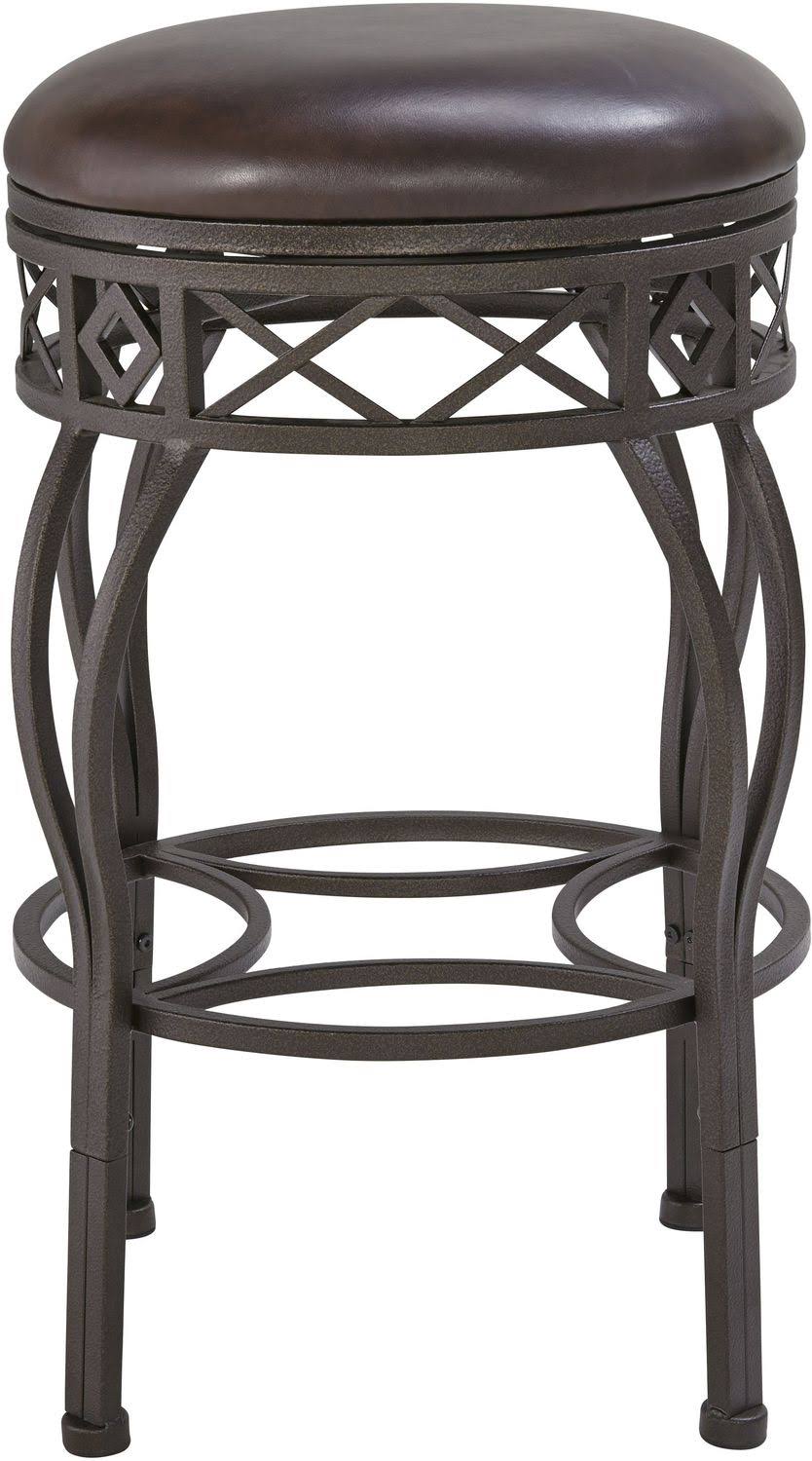 Backless Adjustable Metal Frame Barstool, Brown