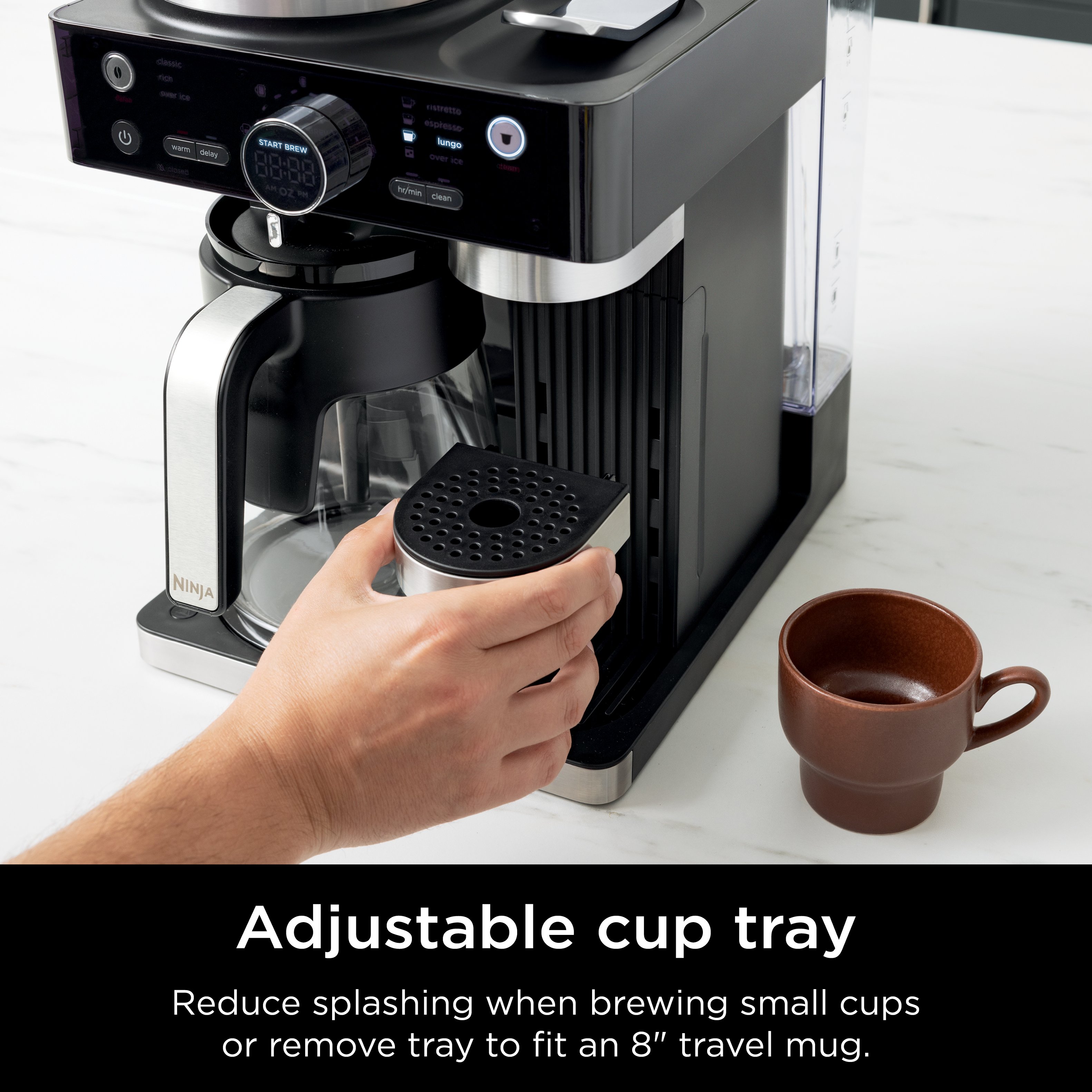Ninja - Espresso & Coffee Barista System, Single Serve & Nespresso, with 12-Cup Carafe, 4 Styles with Ristretto - Black