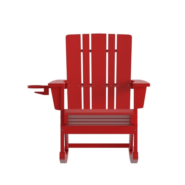 AllWeather Rocking Adirondack Chair with Swiveling Cupholder