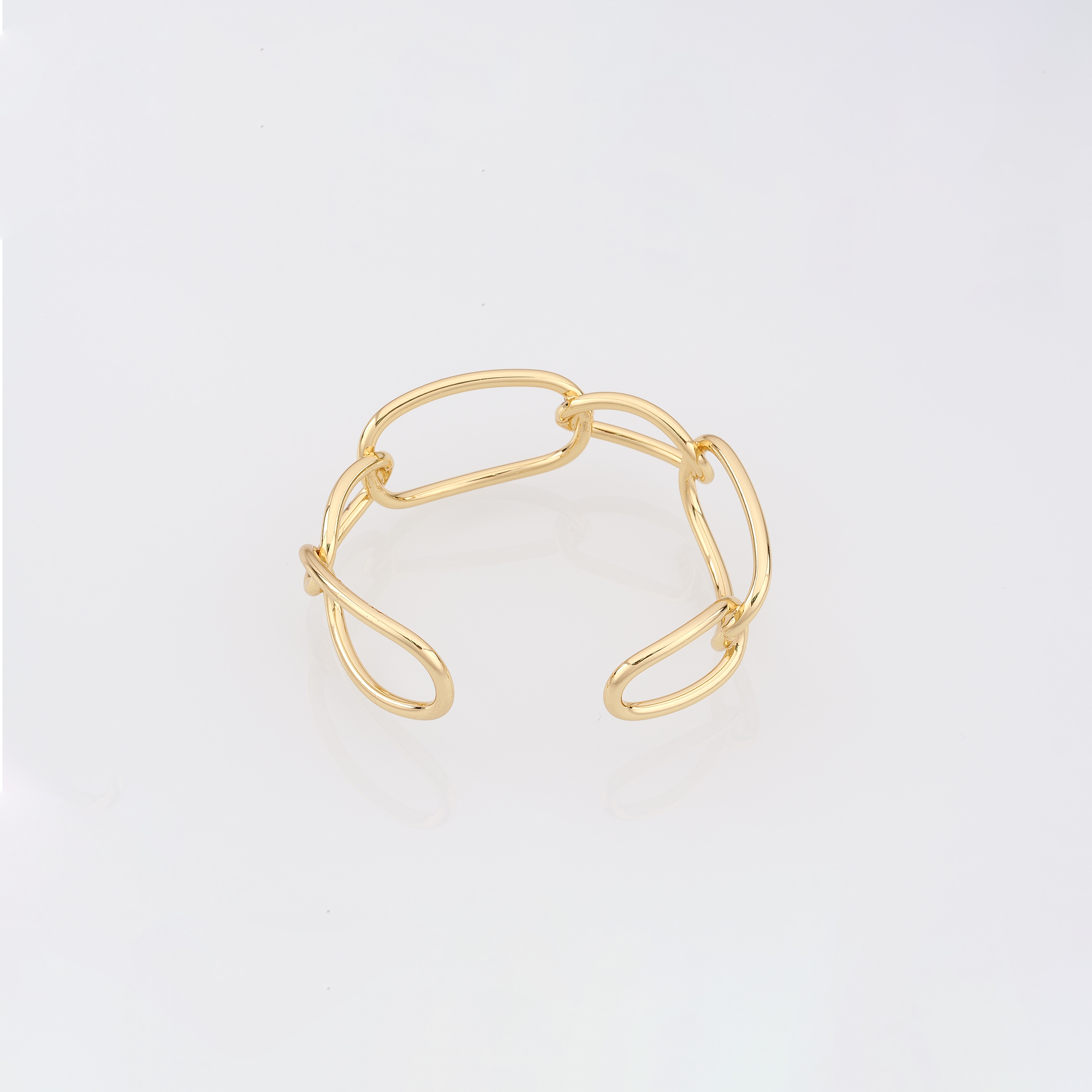 18K Gold Filled Oval Bangle,Gold Oval Link Bracelet,Minimalist Bracelet,Everyday Bracelet,Gift for Her