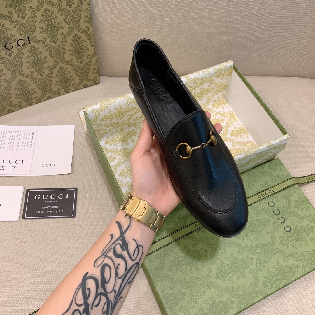 Gucci Women’S Leather Horsebits Loafers Black 414998 Dlc00 1000