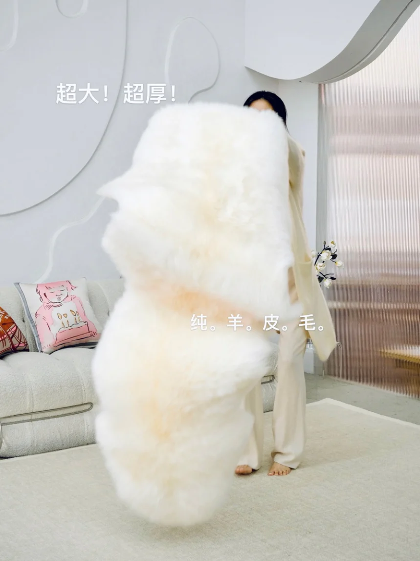 CP052 - Premium Genuine Sheepskin Rug -100% Real Mongolia Sheep