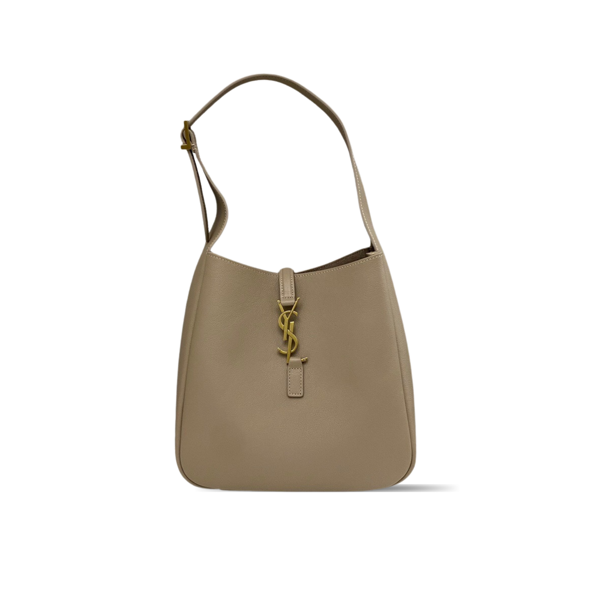 Saint Laurent Le 5 A 7 Soft Small Hobo Bag In Smooth Leather Grey