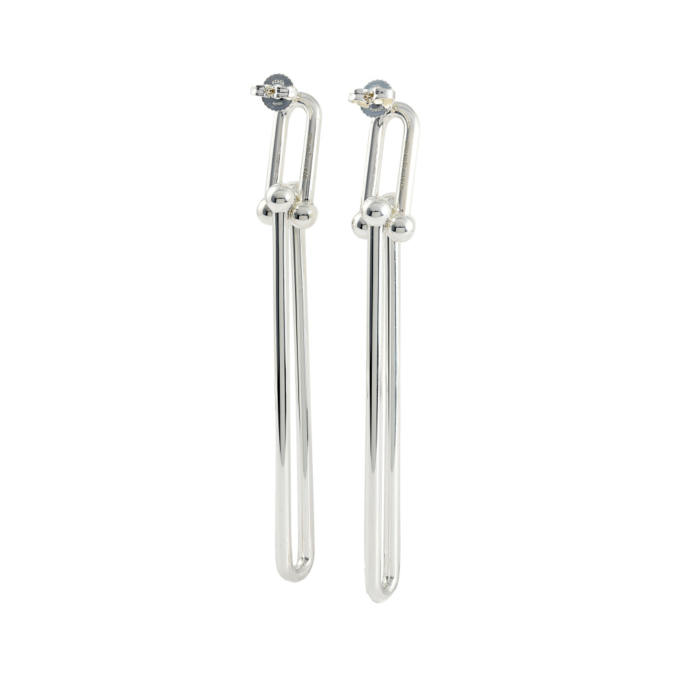 Tiffany & Co. Hardware Double Link Earrings Sterling Silver 63358029