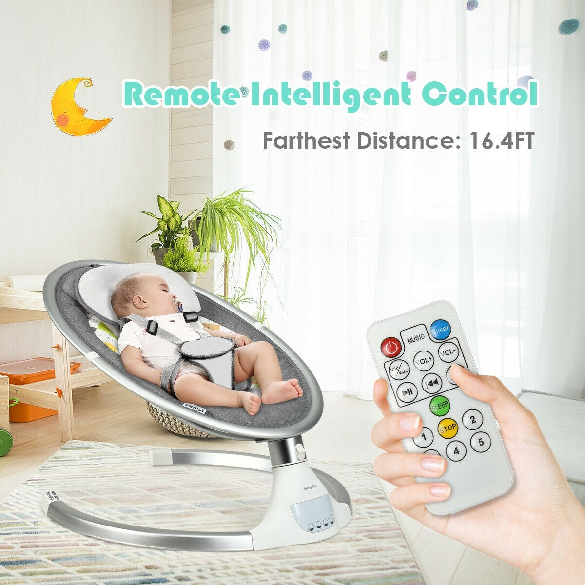 Luxury Automatic Baby Swing Bouncer Infant Rocking Chair