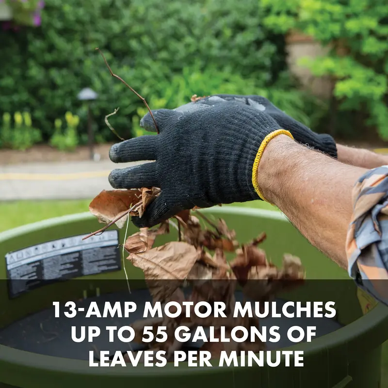 Sun Joe EM13AM1 Electric Leaf Mulcher – 13-Amp, 16:1 Shredding Ratio