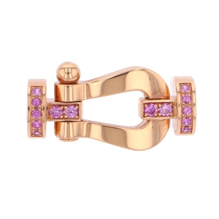 FRED Force 10 Lm Half Pave Accessory 18K Rose Gold Sapphire