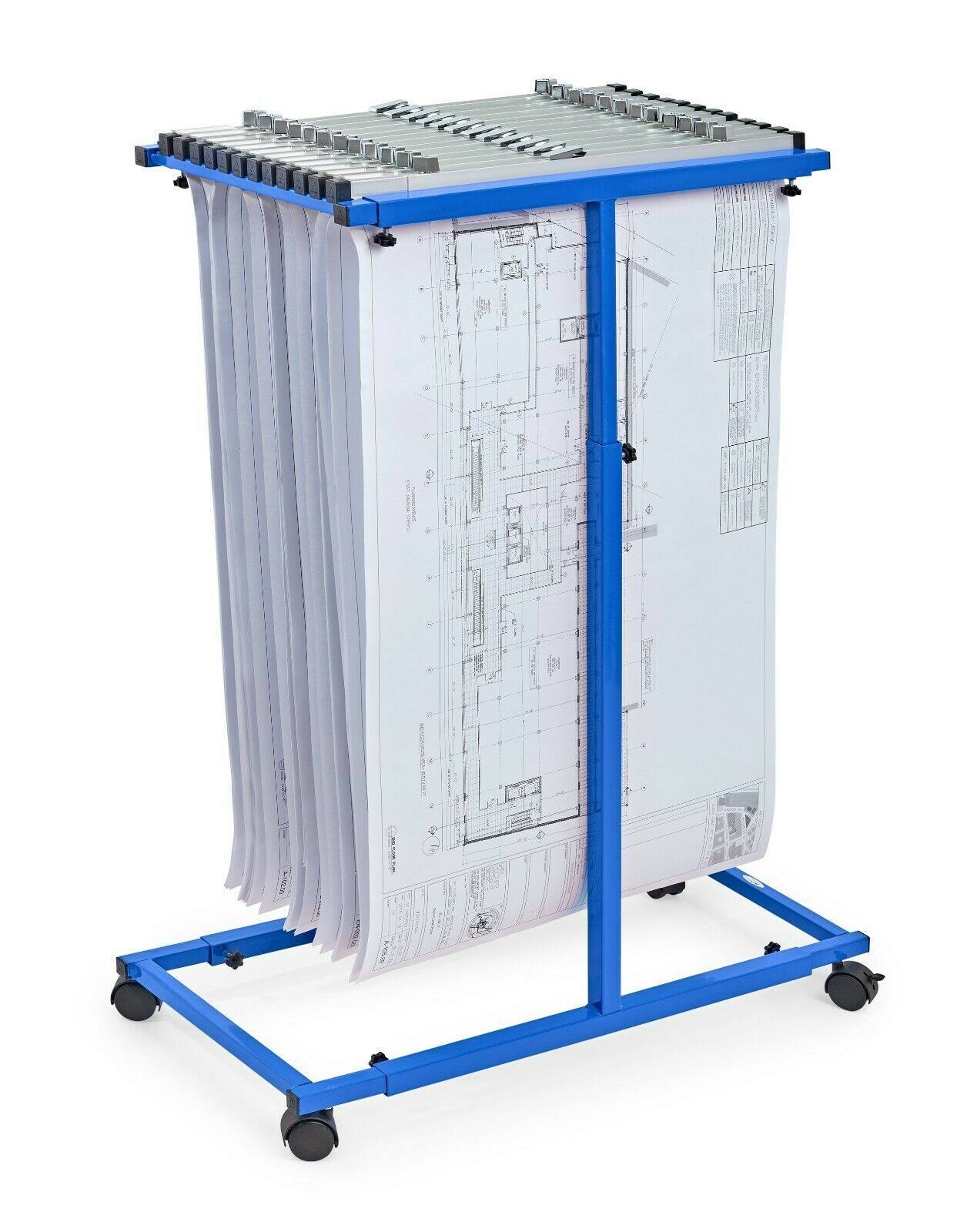 AdirOffice Mobile Vertical Plan Center, Blue 614-BLU