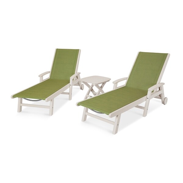 POLYWOOD Coastal 3piece Wheeled Chaise Set