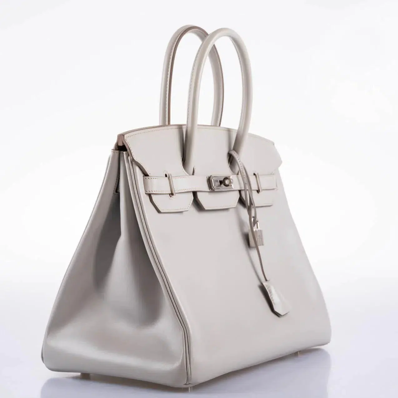 Hermès Birkin 35 Gris Perle Tadelakt Guilloche Palladium Hardware