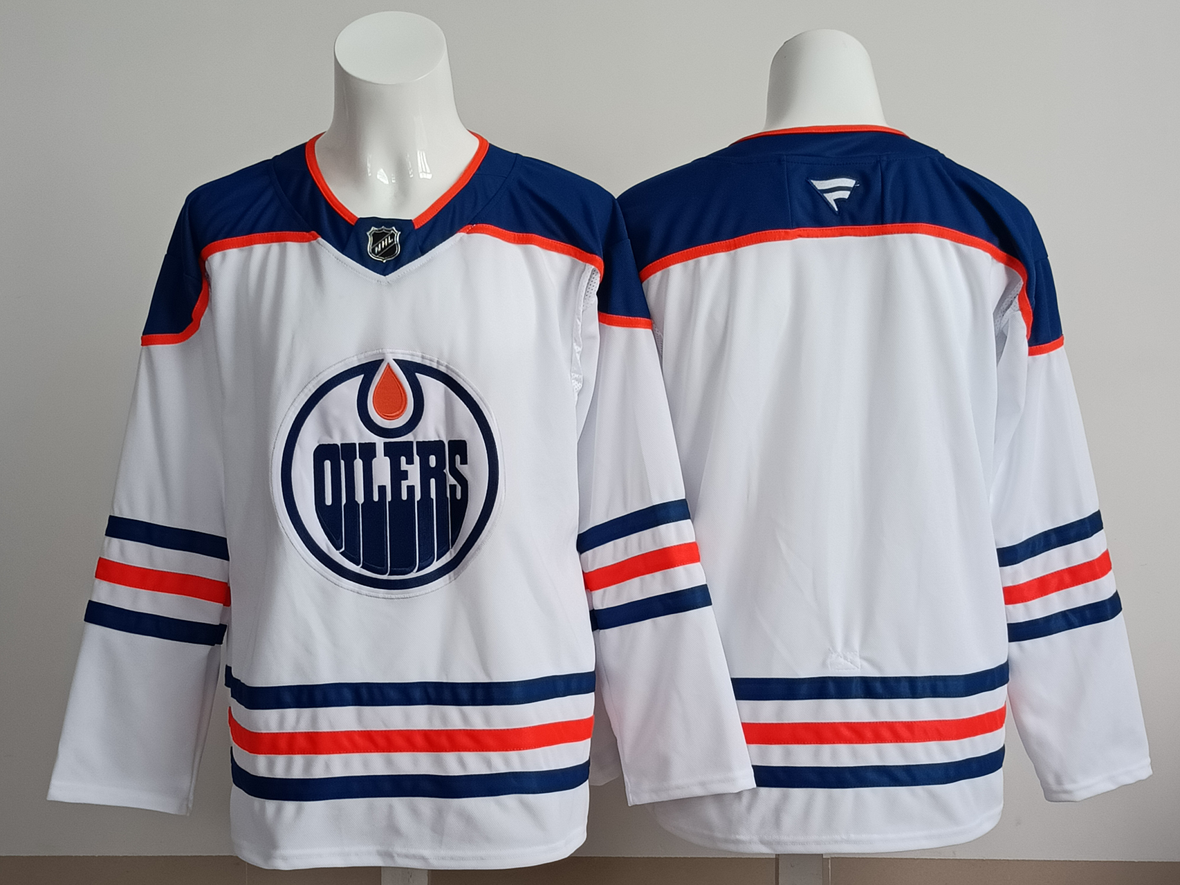 Men's Edmonton Oilers Fanatics White Away Premium Blank Jersey
