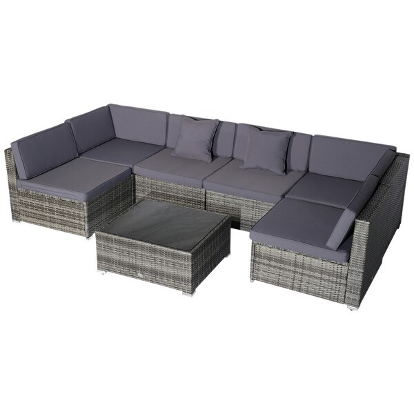 Siara 7piece Rattan Wicker Sectional Patio Set by Havenside Home