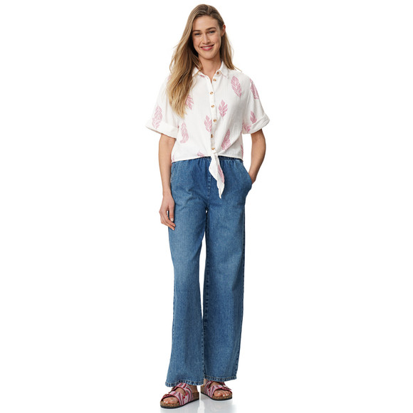 Gina Damen Musselin-Bluse mit Allover-Muster