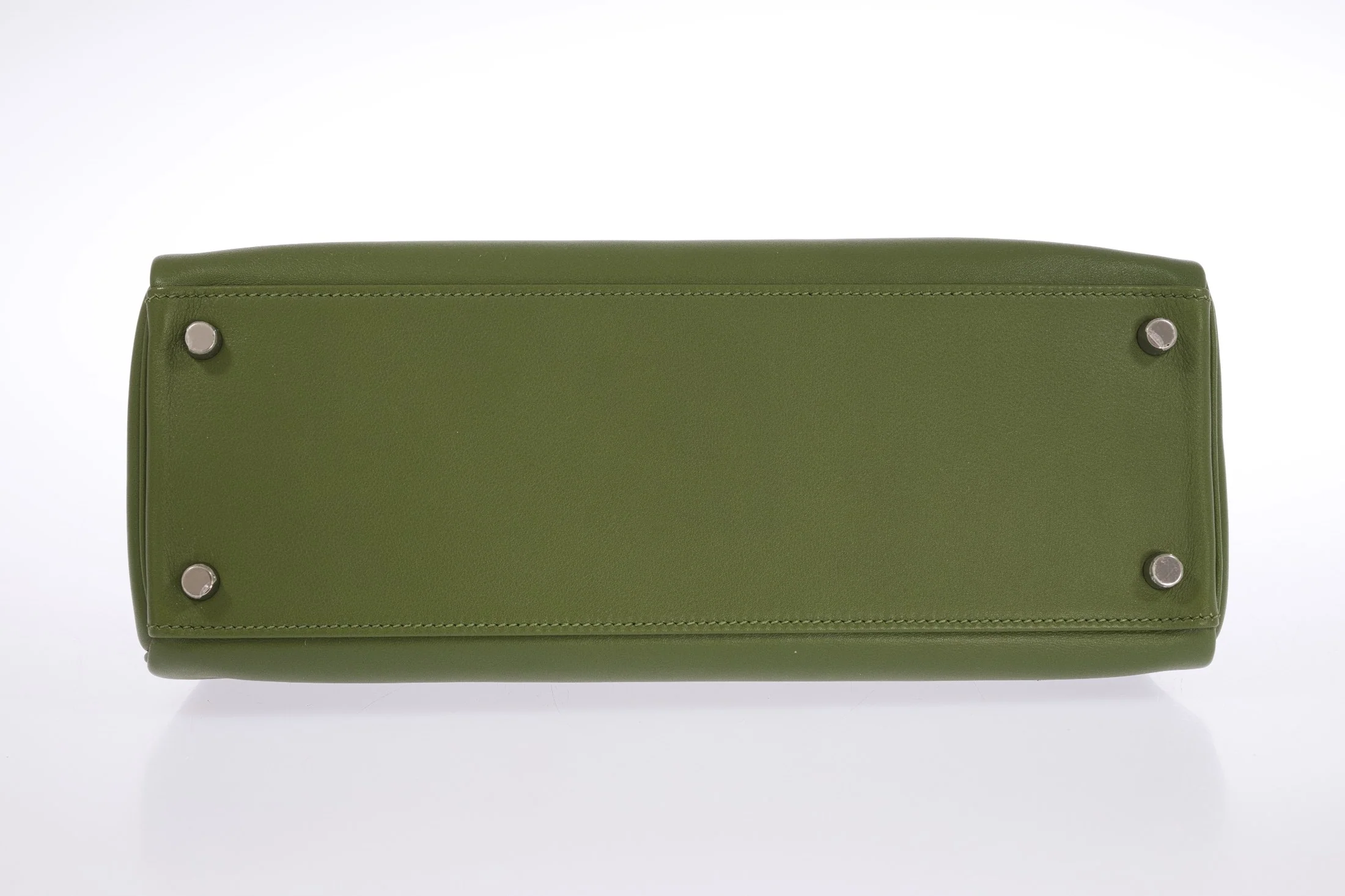 Hermès Kelly 32 Retourne Vert Pelouse Swift Palladium Hardware