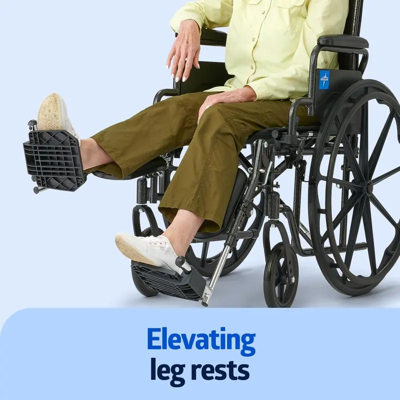 Ultra-Light Mobility Wheelchair – Adjustable Elevating Leg Rests & Swing-Away Desk Arms