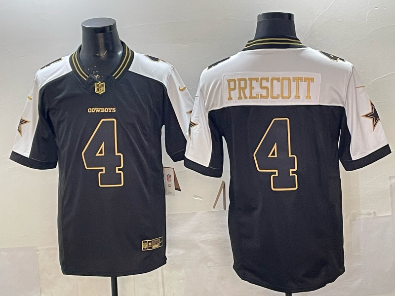 Men's Dallas Cowboys Dak Prescott #4 Black Player Jersey