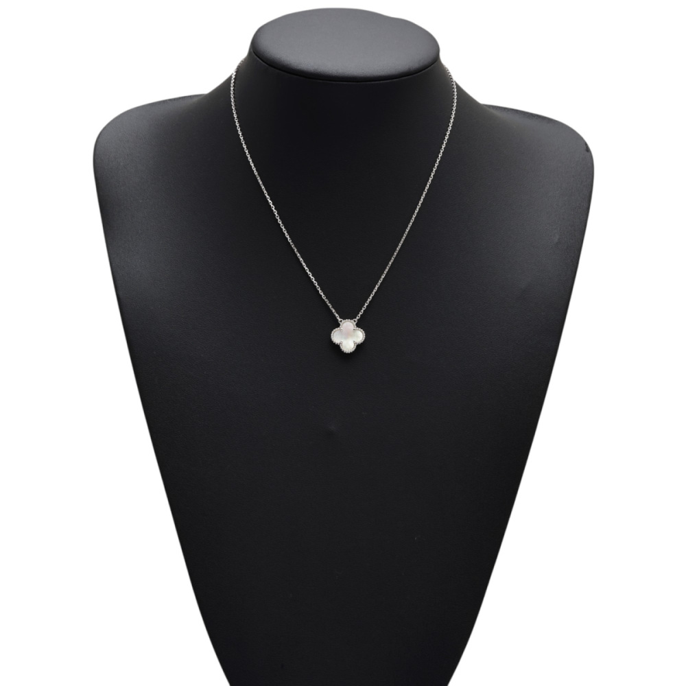 Van Cleef & Arpels Vintage Alhambra Necklace 18K White Gold Mother of Pearl VCARF48700