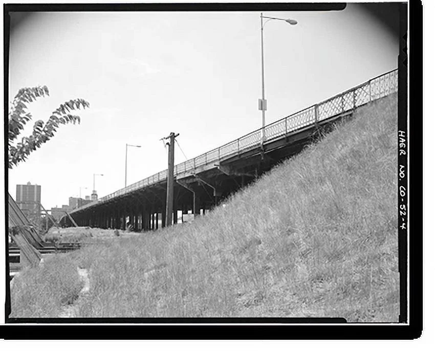 Historic Framed Print, Fourteenth Street Viaduct, Fourteenth Street at Wazee Street, Denver, Denver County, CO - 4, 17-7/8