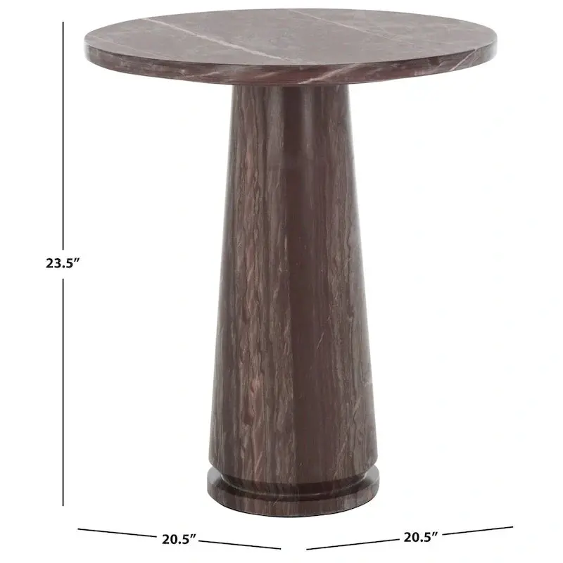 Safavieh Couture Ghicu Marble Accent Table – Tall Round Side Table (22″ W x 21″ D x 24″ H) in Premium Finish