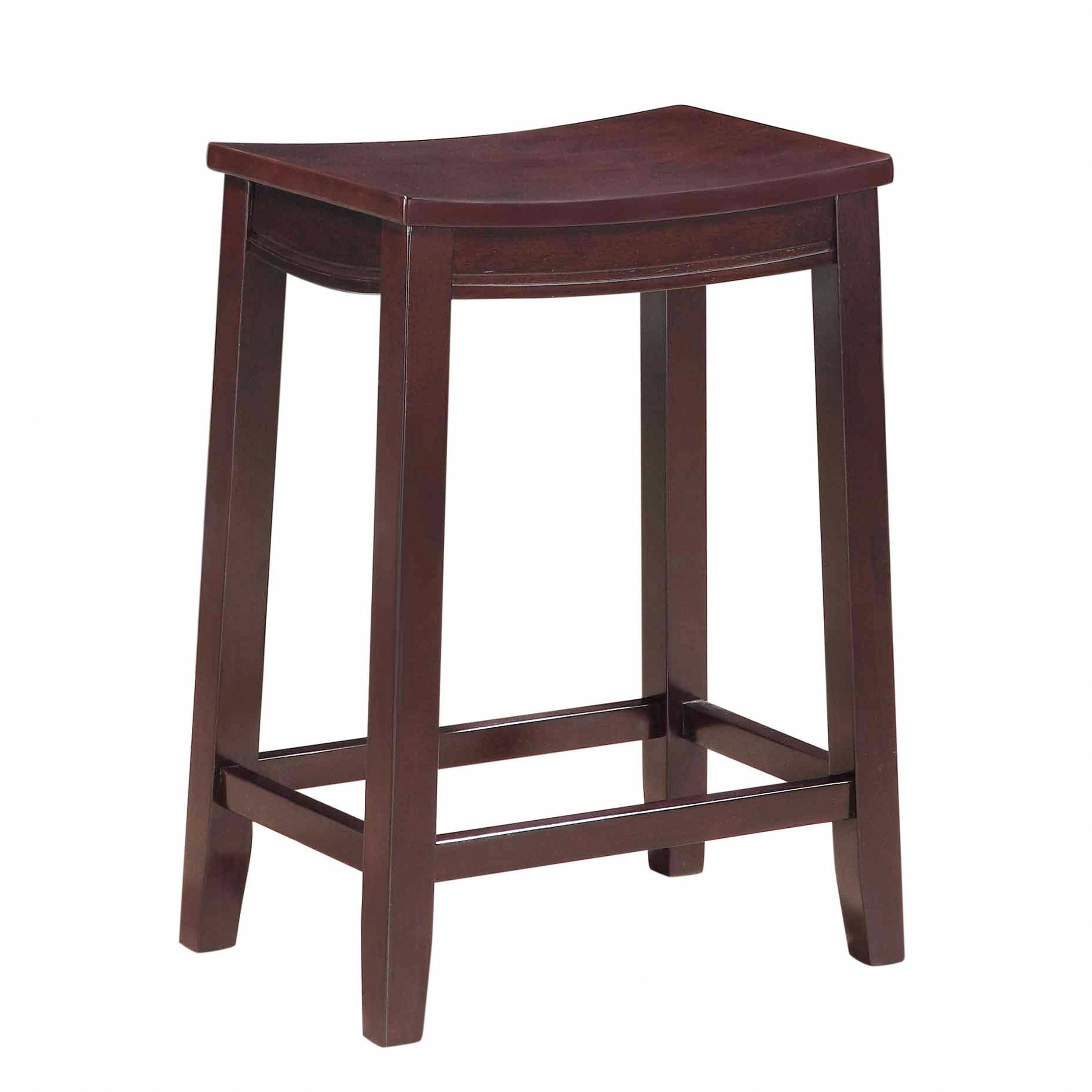 Linon August Wooden Counter Saddle Stool, Brown
