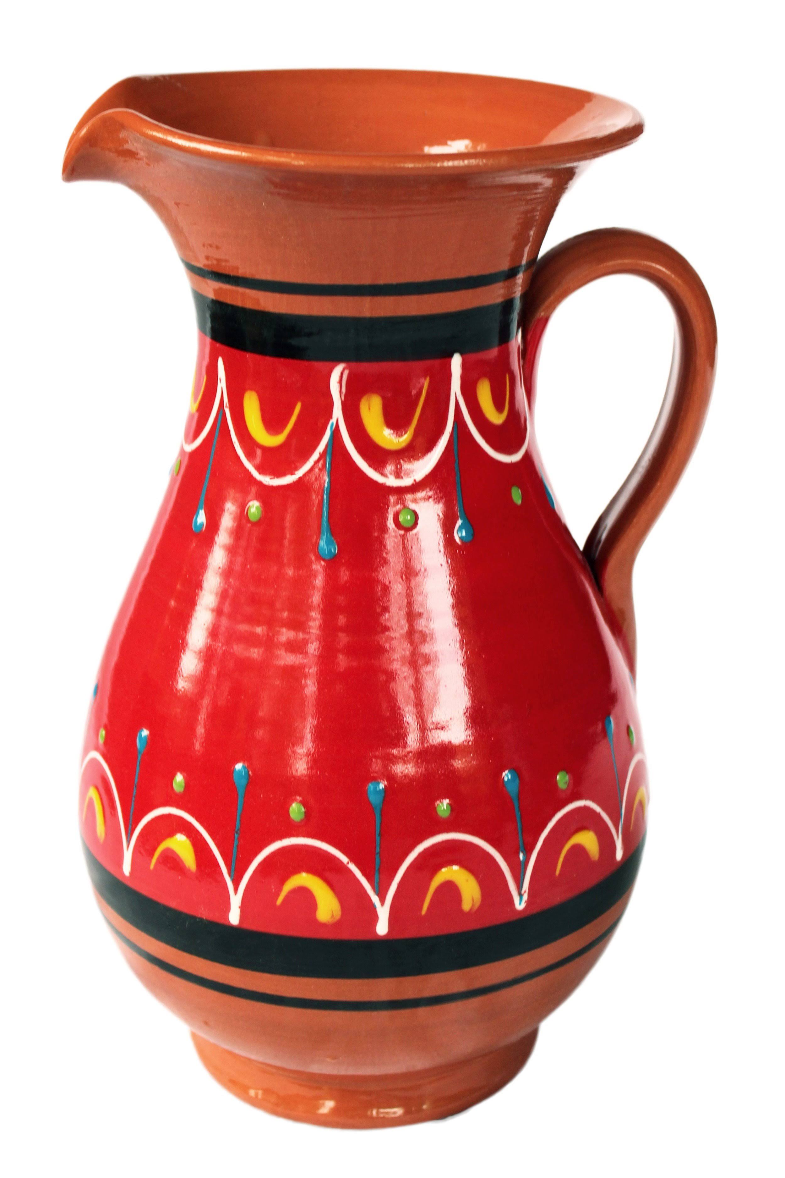Terracotta Red, 2 Quart Pitcher - Hand Painted from Spain